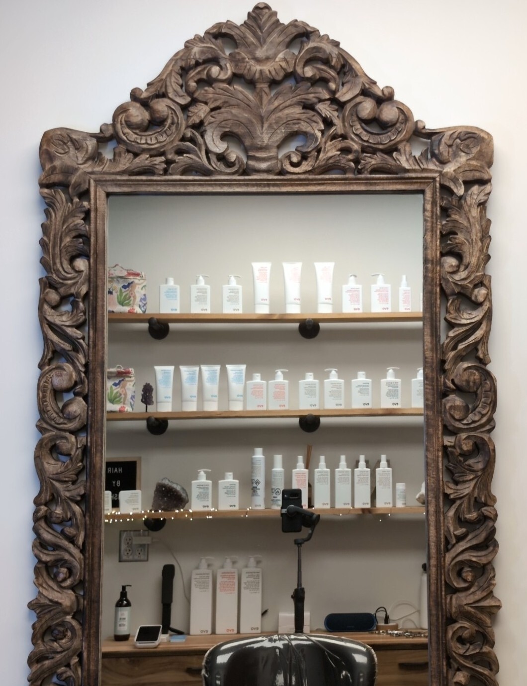 Salon Chair and mirror